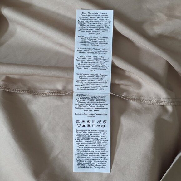 Vero Moda Wrap Coat Womens L Beige Belted Mid Length Pockets Lightweight Preppy - Picture 12 of 16